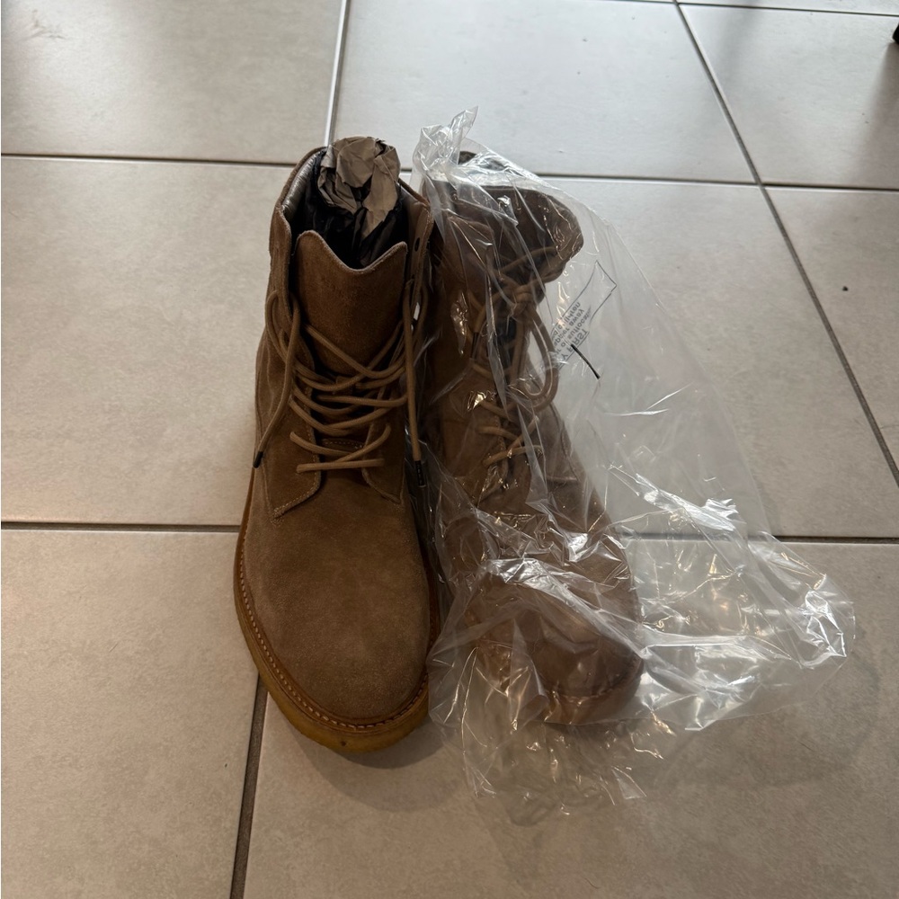 All Saints Men's Brown Lace-Up Boots Size 46